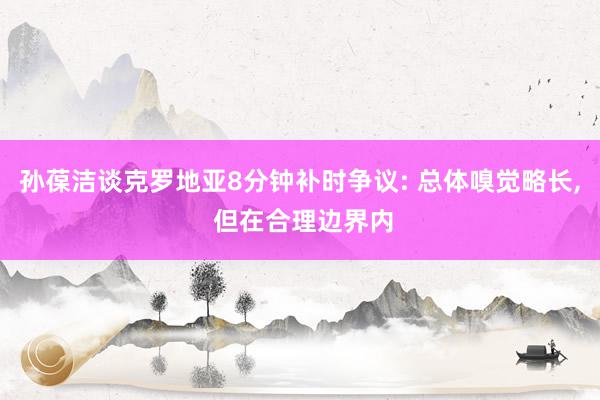 孙葆洁谈克罗地亚8分钟补时争议: 总体嗅觉略长, 但在合理边界内