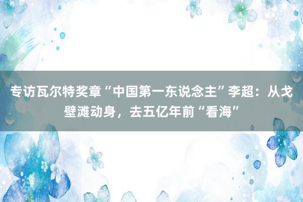 专访瓦尔特奖章“中国第一东说念主”李超：从戈壁滩动身，去五亿年前“看海”