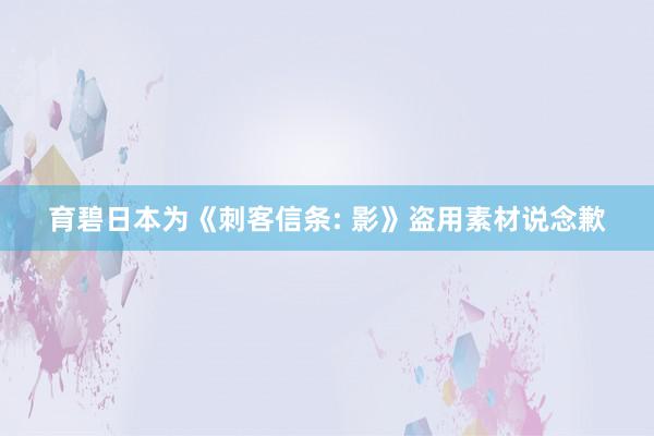 育碧日本为《刺客信条: 影》盗用素材说念歉