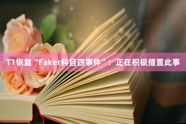 T1恢复“Faker科目四事件”：正在积极措置此事