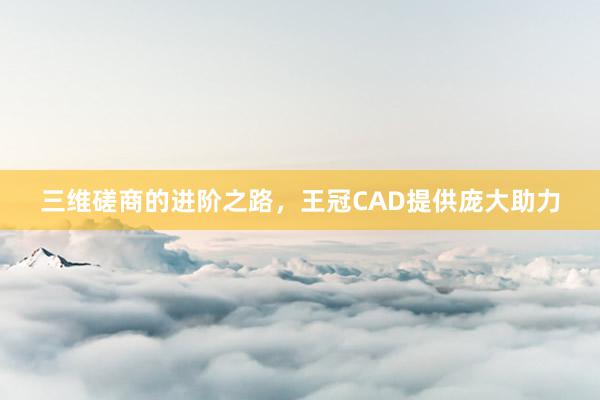 三维磋商的进阶之路，王冠CAD提供庞大助力