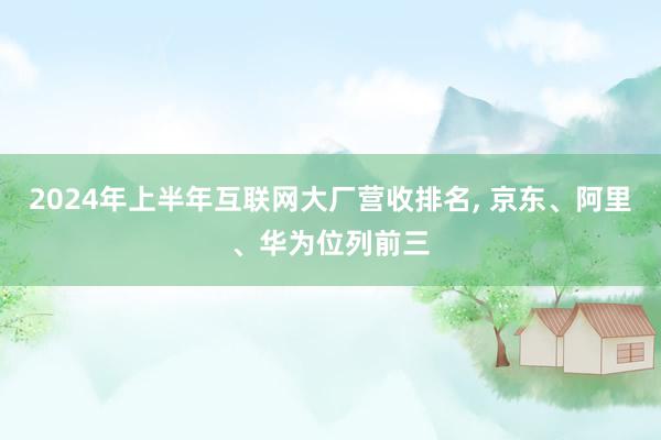 2024年上半年互联网大厂营收排名, 京东、阿里、华为位列前三