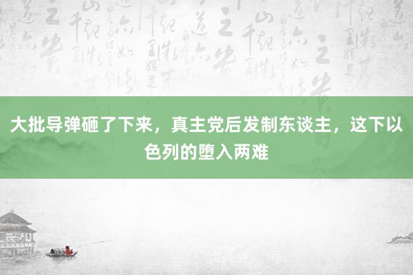 大批导弹砸了下来，真主党后发制东谈主，这下以色列的堕入两难