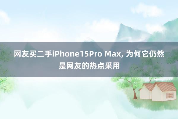 网友买二手iPhone15Pro Max, 为何它仍然是网友的热点采用