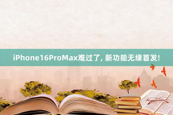 iPhone16ProMax难过了, 新功能无缘首发!