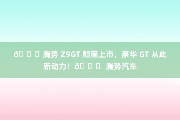 🚗腾势 Z9GT 颠簸上市，豪华 GT 从此新动力！🎉 腾势汽车